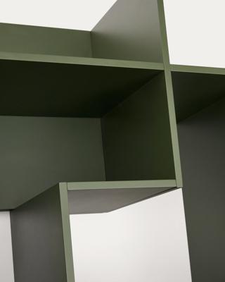 Стеллаж La Forma (ех Julia Grup) Модульный стеллаж Ina из МДФ с зелёным лаком 80 x 80 см арт. 261907