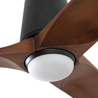 Вентилятор  Faro Потолочный вентилятор HEYWOOD TUB L Ш1320mm черный/орех 3P LED 10W CCT арт. 220221