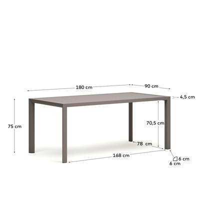 Стол La Forma (ех Julia Grup) Culip Алюминиевый уличный стол с порошковым покрытием коричневого цвета 180 x 90 см арт. 156939