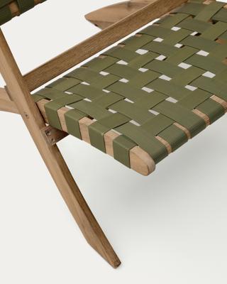 Кресло La Forma (ех Julia Grup) Складное кресло Chabeli из массива акации и шнура зеленого цвета арт. 229373