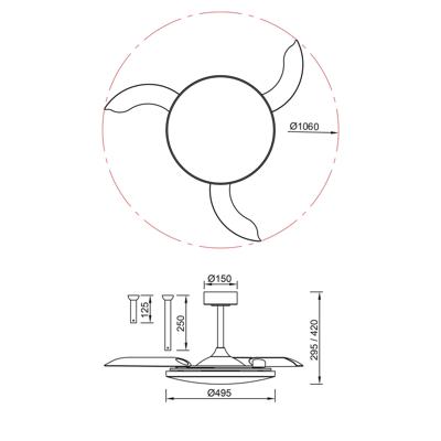 Вентилятор  Mantra 9006 Люстра-вентилятор SLIM FAN MANTRA арт. 432490
