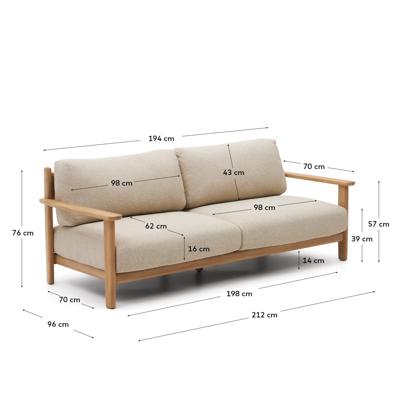 Диван La Forma (ех Julia Grup) Диван Tirant 3-местный из массива тикового дерева 212 см 100% FSC арт. 191710