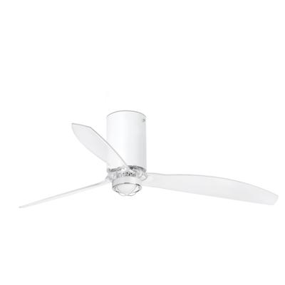 Вентилятор  Faro Потолочный вентилятор Mini Tube Fan LED мат. белый/прозрачный 128 см арт. 104109