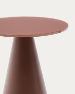 Столик La Forma (ех Julia Grup) Журнальный столик Wilshire из стекла и стали терракотовый Ø30cm арт. 253555