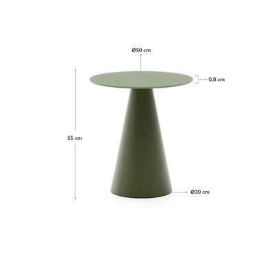 Столик La Forma (ех Julia Grup) Журнальный столик Wilshire из стекла и стали зеленый Ø50cm арт. 253561