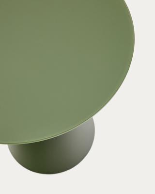 Столик La Forma (ех Julia Grup) Журнальный столик Wilshire из стекла и стали зеленый Ø50cm арт. 253561