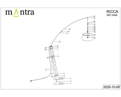 Торшер Mantra 9446+9448 Торшер MANTRA RUTI RICCA арт. 497126