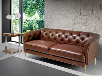 Диван Angel Cerda Диван 2-х местный 6139/KF106-2P-M1595 кожаный с золотистыми стальными ножками арт. 119309