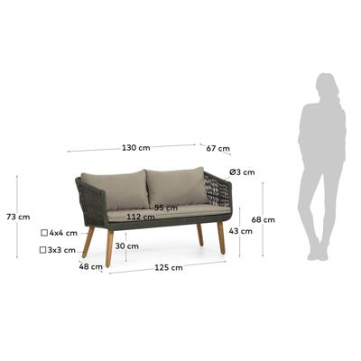 Комплект La Forma (ех Julia Grup) Комплект Inti с 2-местным диваном и 2 креслами зеленого цвета арт. 097614