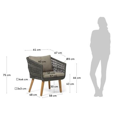 Комплект La Forma (ех Julia Grup) Комплект Inti с 2-местным диваном и 2 креслами зеленого цвета арт. 097614