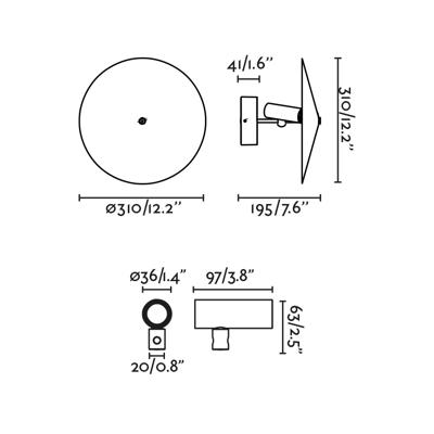 Бра Faro Настенный светильник CLAP черный LED 6W 3000K 38° C/PLAT S арт. 184887