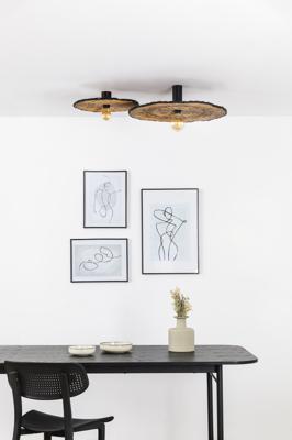 Бра Faro Настенный/потолочный светильник Costas 400 H70 черный/из ротанга арт. 152552