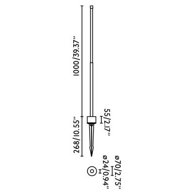 Светильник Faro Лампа Bambou 1268 с шипом черная LED 8W 2200K арт. 152531