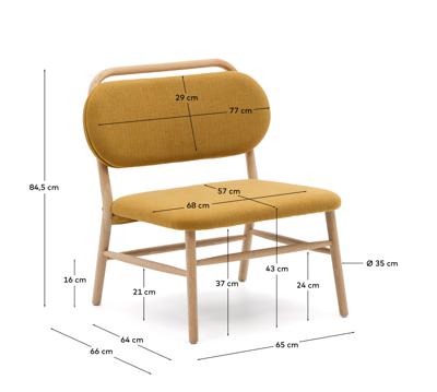 Кресло La Forma (ех Julia Grup) Кресло Helda из горчичного шенилла и массива дуба арт. 212318