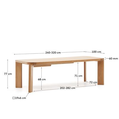 Стол La Forma (ех Julia Grup) Стол Jondal раздвижной из дуба 240 (320) см x 100 см арт. 191518