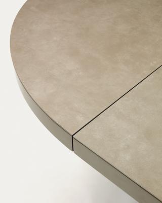 Стол La Forma (ех Julia Grup) Vashti Круглый раздвижной стол из керамики и стали с коричневой отделкой Ø 120(160) см арт. 148222