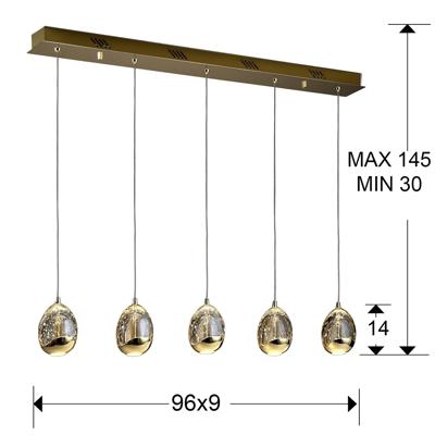 Подвесной светильник Schuller Подвесной светильник Rocio 5L золотой DIMMABLE арт. 085127