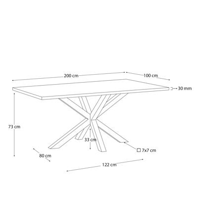 Стол La Forma (ех Julia Grup) Стол Arya деревянный с белыми стальными ножками 200x100 арт. 045404