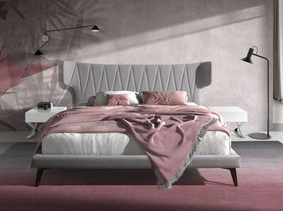 Кровать Angel Cerda Кровать 7160/GC1801 из светло-серой ткани 180x200 арт. 181579