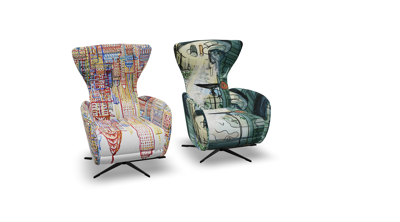 Кресло Fama Кресло-реклайнер Mondrian Con Motor L-48, Base - Antracith Grey, ткань Mediterraneo S.6 арт. 434607