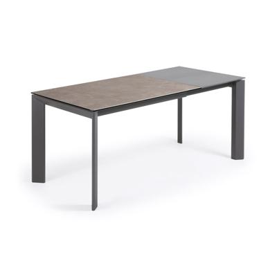 Стол La Forma (ех Julia Grup) Стол Atta 120 (180) x80 антрацит керамика Vulcano Ash арт. 052297
