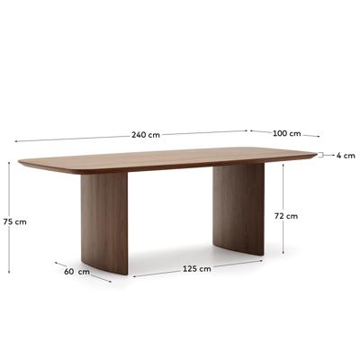 Стол La Forma (ех Julia Grup) Litto Стол обеденный из орехового шпона 240 х 100 см арт. 181467