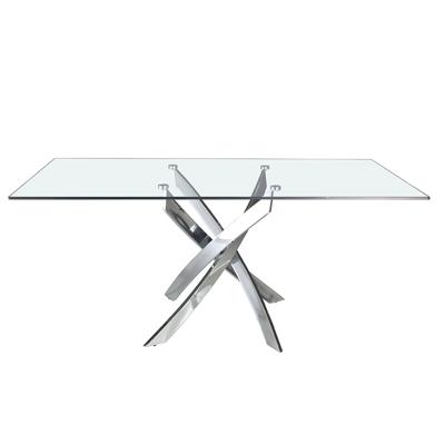 Стол Angel Cerda Стол обеденный прямоугольный F2133 /1061 стекло 140x95 с ножками из нержавеющей стали арт. 077752