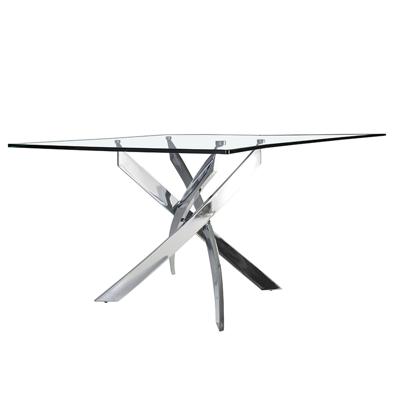 Стол Angel Cerda Стол обеденный прямоугольный F2133 /1061 стекло 140x95 с ножками из нержавеющей стали арт. 077752