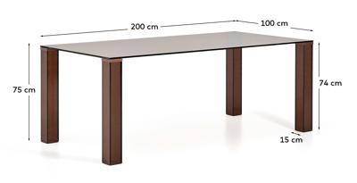 Стол La Forma (ех Julia Grup) Стол Adularia из коричневого закаленного стекла 200 x 100 см арт. 447715