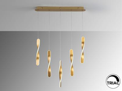 Подвесной светильник Schuller Люстра Twist 5L золотая арт. 190073