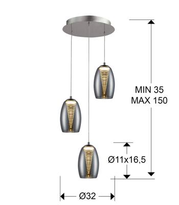 Подвесной светильник Schuller Подвесной светильник Nebula 3L LED хром арт. 057976