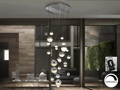 Подвесной светильник Schuller Подвесной светильник Sphere LED 27L Ø80 хром BLUETOOTH CCT 500 см арт. 109089