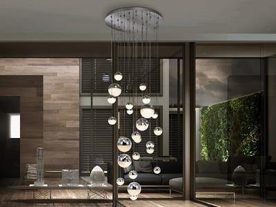 Подвесной светильник Schuller Подвесной светильник Sphere LED 27L Ø80 хром BLUETOOTH CCT 500 см арт. 109089