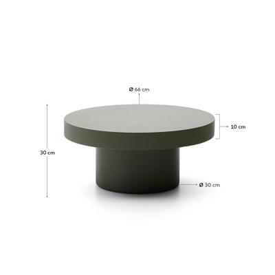 Столик La Forma (ех Julia Grup) Aiguablava Журнальный столик зеленый цементный Ø66 см арт. 251206