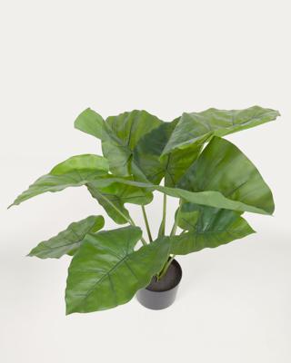 Цветок La Forma (ех Julia Grup) Искусственное растение Alocasia пахучая с черным горшком 57 см арт. 114621
