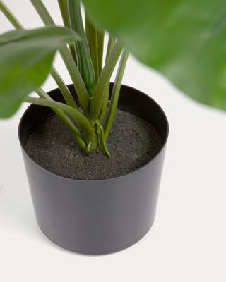 Цветок La Forma (ех Julia Grup) Искусственное растение Alocasia пахучая с черным горшком 57 см арт. 114621