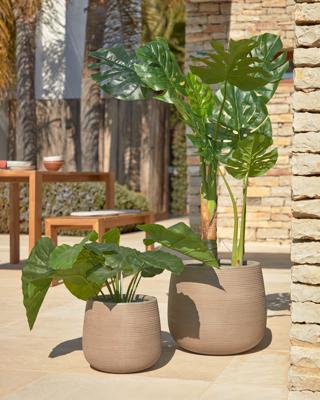 Цветок La Forma (ех Julia Grup) Искусственное растение Alocasia пахучая с черным горшком 57 см арт. 114621