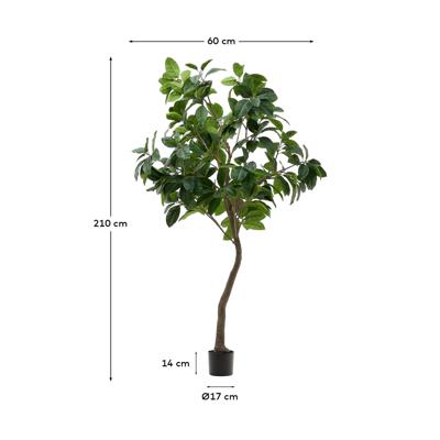 Цветок La Forma (ех Julia Grup) Ficus Искусственное дерево фикус в черном горшке 210 см арт. 192650
