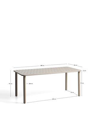 Стол La Forma (ех Julia Grup) Уличный стол Brai из оцинкованной стали бежевого цвета, 180 x 90 см арт. 482203