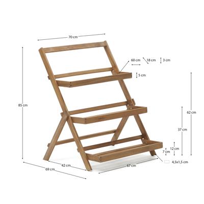 Стеллаж La Forma (ех Julia Grup) Victora Уличный стеллаж из массива акации 70 x 85 см арт. 157303