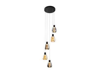 Подвесной светильник Schuller Люстра Carisa 5L черный/золотой D40 арт. 263342