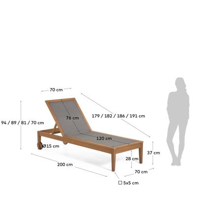 Шезлонг La Forma (ех Julia Grup) Шезлонг Caterin из эвкалипта зеленый арт. 097641