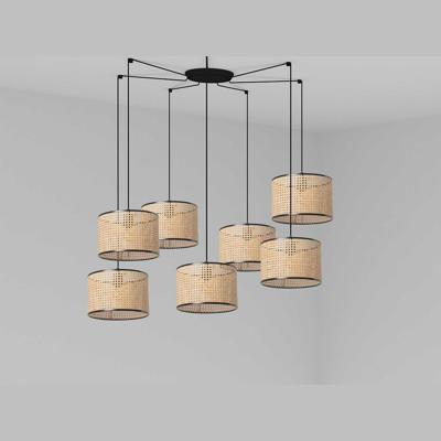 Подвесной светильник Faro Подвесной светильник Mambo черный/ротанг ø32 7L арт. 113692