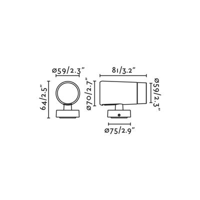 Абажур Faro Уличный светильник PUK PROYECTOR черный Ш59 LED 12,5W 3000K 50° арт. 197669