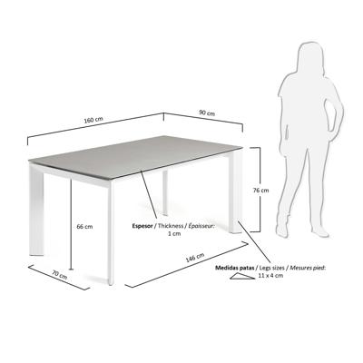 Стол La Forma (ех Julia Grup) Стол Atta 160 (220) x90 белый керамика арт. 053498