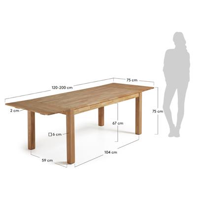Стол La Forma (ех Julia Grup) Стол Indra 120 (200) x75 дубовый арт. 052228