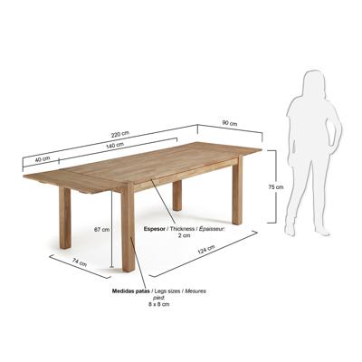 Стол La Forma (ех Julia Grup) Стол Indra 140 (220) x90 дубовый арт. 045556
