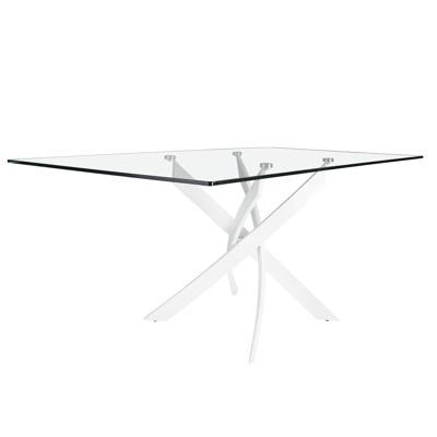 Стол Angel Cerda Прямоугольный обеденный стол 1138/F2133-BLANCO 150x95 стеклянный с белыми ножками арт. 163731