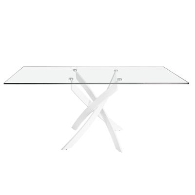 Стол Angel Cerda Прямоугольный обеденный стол 1138/F2133-BLANCO 150x95 стеклянный с белыми ножками арт. 163731