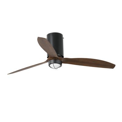 Вентилятор  Faro Потолочный вентилятор Mini Tube Fan LED мат. белый/деревянный арт. 104073